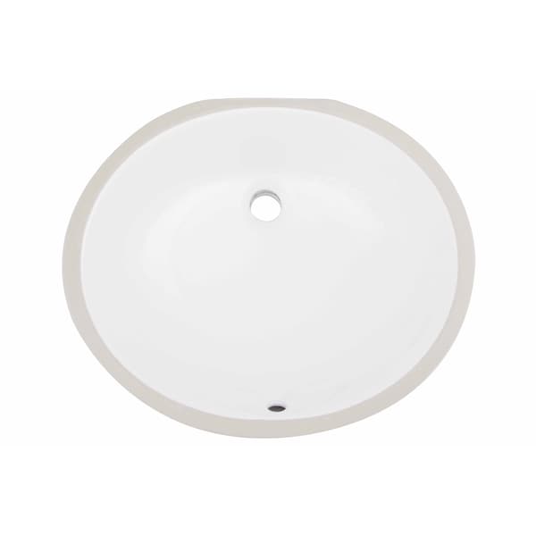 19.25 W CUPC Oval Undermount Sink Set In White, Oil Rubbed Bronze Hardware, Overflow Drain Incl.